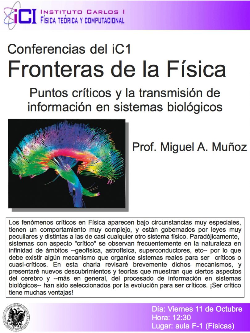 Cartel de la Conferencia: Puntos críticos y la transmisión de información en sistemas biológicos.