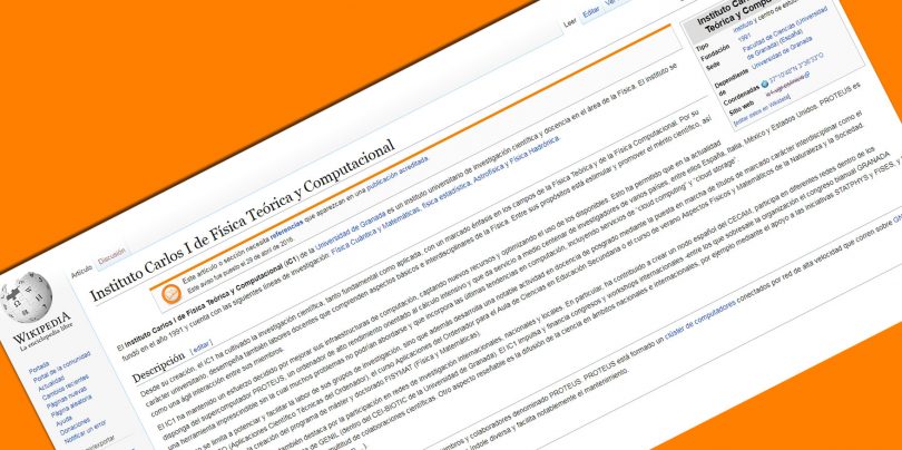 Portada de la noticia: El iC1 en la Wikipedia.