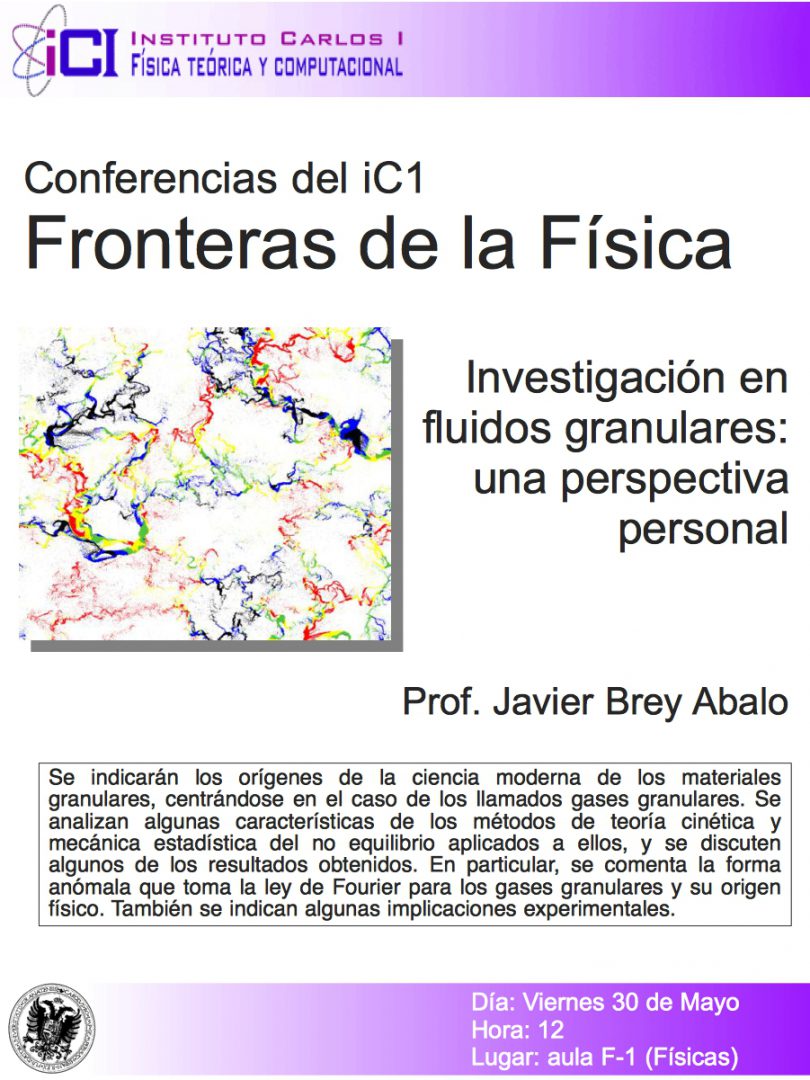 Cartel de la Conferencia: Investigación en fluidos granulares.