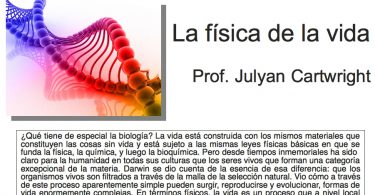 Cartel de la Conferencia: La física de la vida.