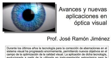 Cartel de la Conferencia: Avances y nuevas aplicaciones en óptica visual.