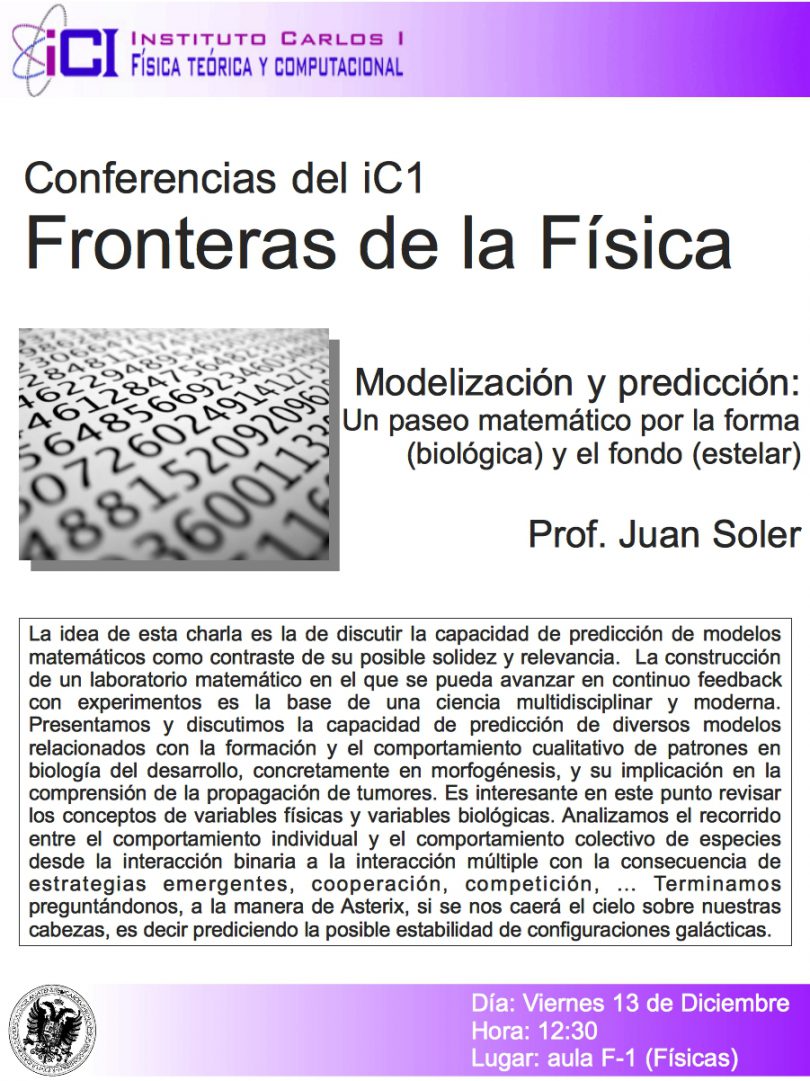 Cartel de la Conferencia: Modelización y predicción.