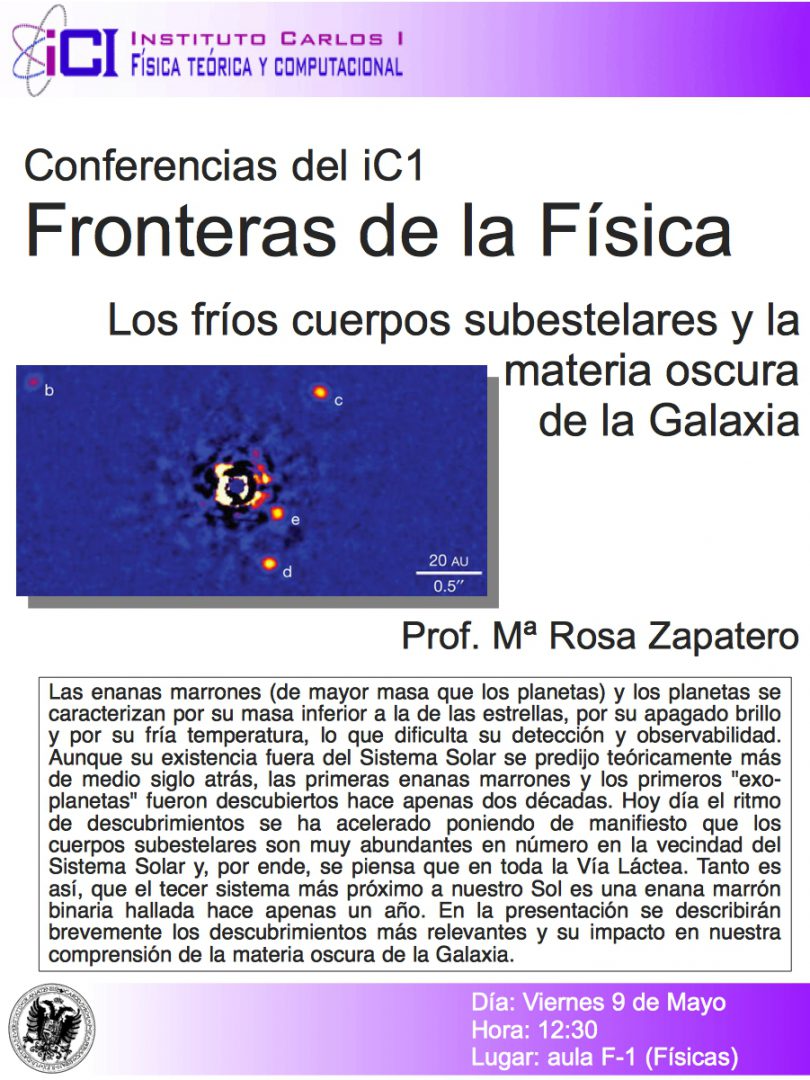 Cartel de la Conferencia: Los fríos cuerpos subestelares y la materia oscura de la galaxia..