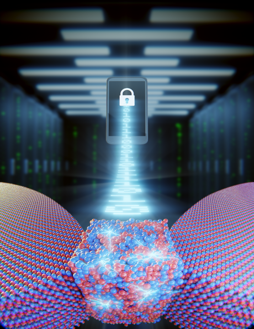 Portada de la noticia: Encriptación de datos avanzada utilizando dispositivos fabricados con materiales bidimensionales.