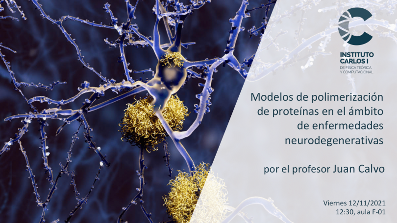 Cartel de la Conferencia: Modelos de polimerización en el ámbito de enfermedades neurodegenerativas.