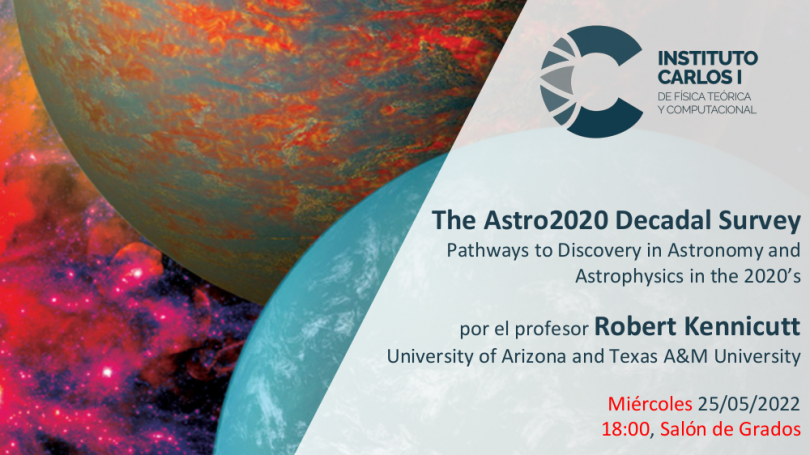 Cartel de la Conferencia: Pathways to discovery in Astronomy and Astrophysics in the 2020's: The Astro2020 Decadal Survey.