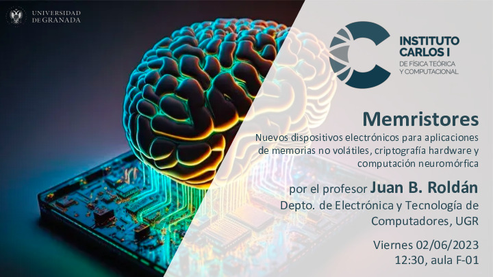 Cartel de anuncio de la conferencia del profesor Roldán